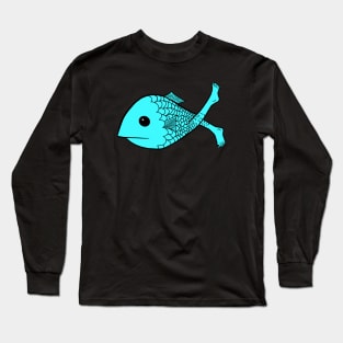 Fish with Human Feet Unique Design Long Sleeve T-Shirt